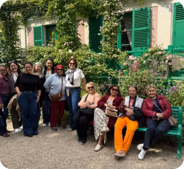 Alunos em Giverny