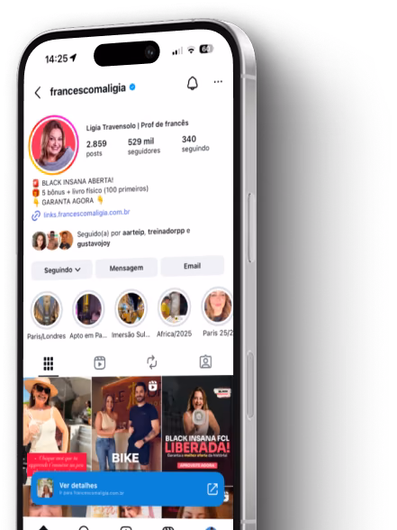 Perfil @francescomaligia no Instagram